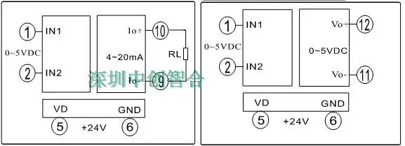 DC Voltage / Current Transmitter Two in Two Out Signal Isolator