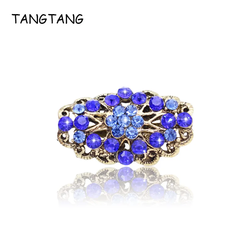 TANGTANG Brooch Pin Set Red/Blue Brooches For Women Bronze Plated Fashion Jewelry Womens Accessories 2019 New Year Gift ART350
