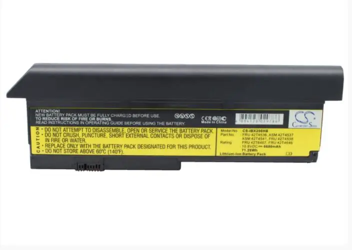 

Cameron Sino 6600mAh battery for IBM ThinkPad Elite X200 X200s for LENOVO ThinkPad Elite X200 X200s ASM 42T4541 FRU 42T4535