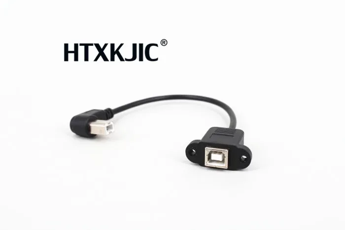 1 قطعة زاوية الحق USB نوع B الذكور إلى USB B الإناث طابعة لوحة جبل تمديد جديد مزامنة كابل الحبل 0.3M 0.5M