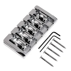 Kmise Electric Bass Bridge Fixed for 5 String Bass Guitar Parts Accessories Gold Black Chrome