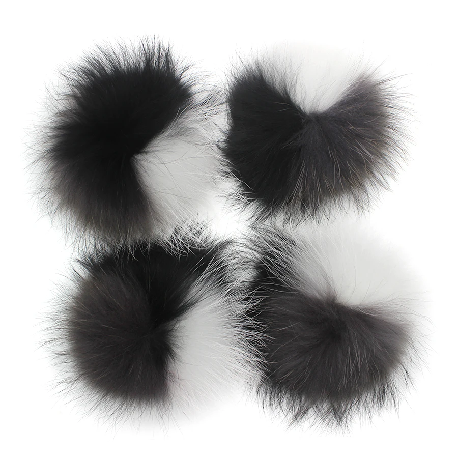 15-16cm Real Fur Raccon Pompoms Pompon For Winter Knitted Beanie Hat Caps Genuine fur pom pom Scarves Keychains Wholesale