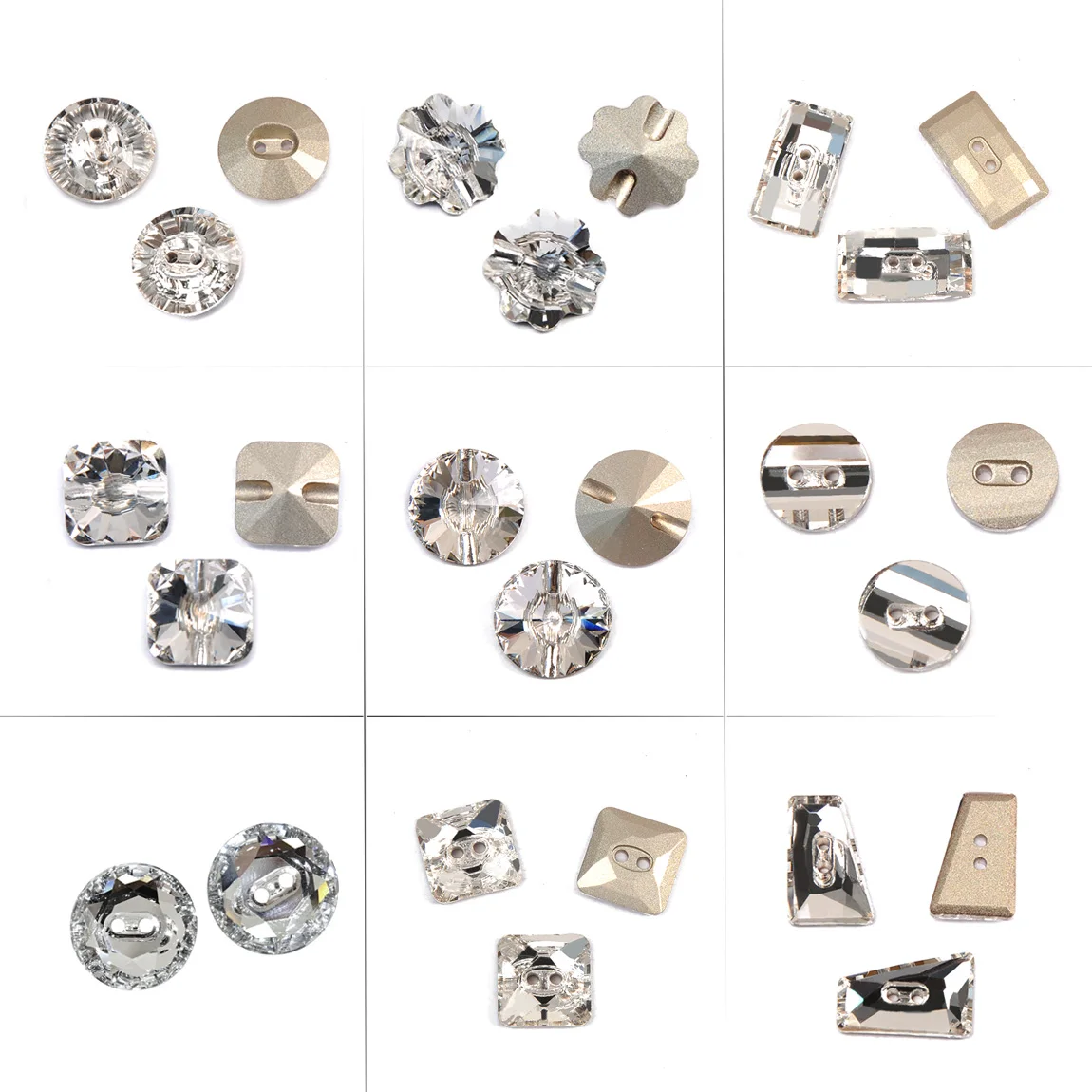 Kristallklare Formknöpfe zum Aufnähen, DIY Strass-Druckknöpfe für Schmuck, Kleidung, Sofa, Kostüm – Detail 5