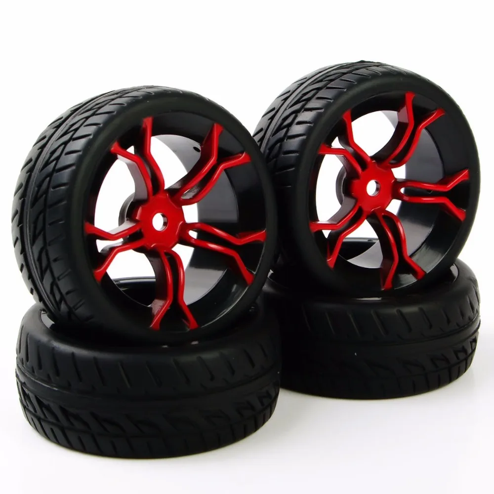 Racing RC 1:10 Flat Rally 4Pcs HPI On Road Car Tire Wheel Rims HSP For 1/10 RC Car Tires Accessory