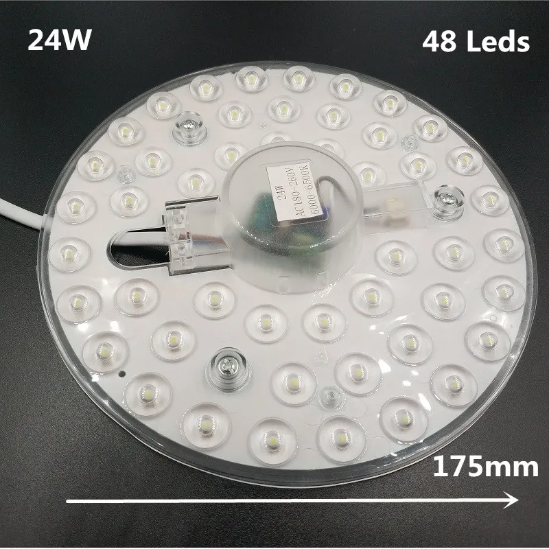 유럽 천장 램프용 교체 가능한 밝은 LED 광원, 자석 LED 조명 포함, 12W, 18W, 24W, 36W, 2D, 110V, 220V, 240V