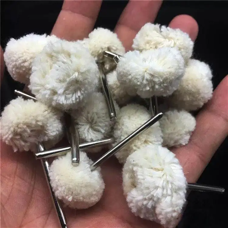 100pcs cotton Wheel Polishing Brushes dremel jewelry tools accessories 2.35mm shank fibre polish Abrasive