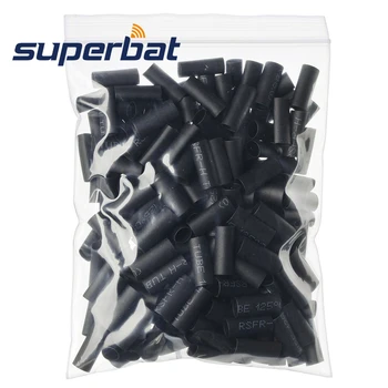 Superbat 열 수축 튜브 와이어 랩 케이블 슬리브, KSR195 RG58 RG400 RG142 케이블용 블랙, OD 6mm 길이 20mm 팩, 100 개 