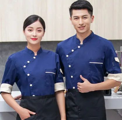 Professional ร้านอาหาร Top Chef Uniform Unisex LongSleeve แม่บ้าน Cook เสื้อห้องครัว Bakery Cafe โรงแรม Overalls