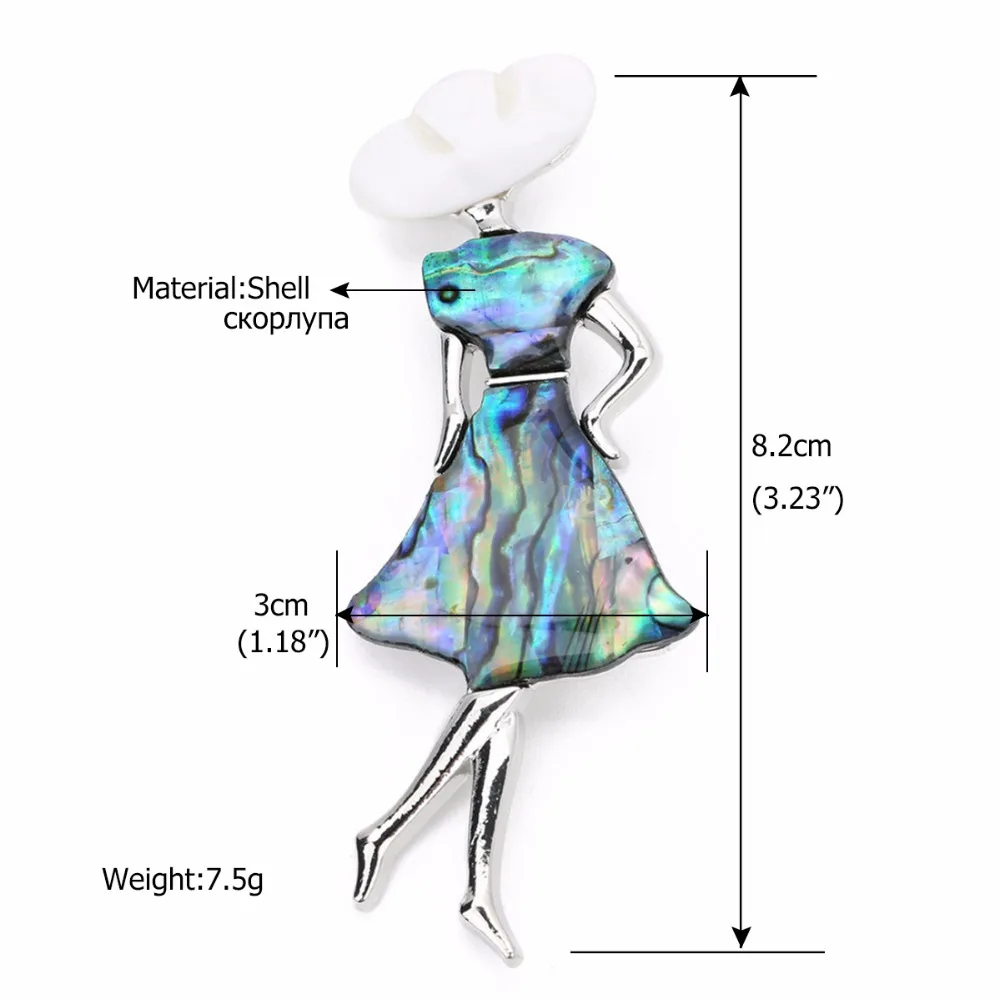 Hot Bohemian Women Natural Mother of Pearl Abalone Shell Pendant Brooch for Dual Use Charm Jewelry Findings Making DIY  broches