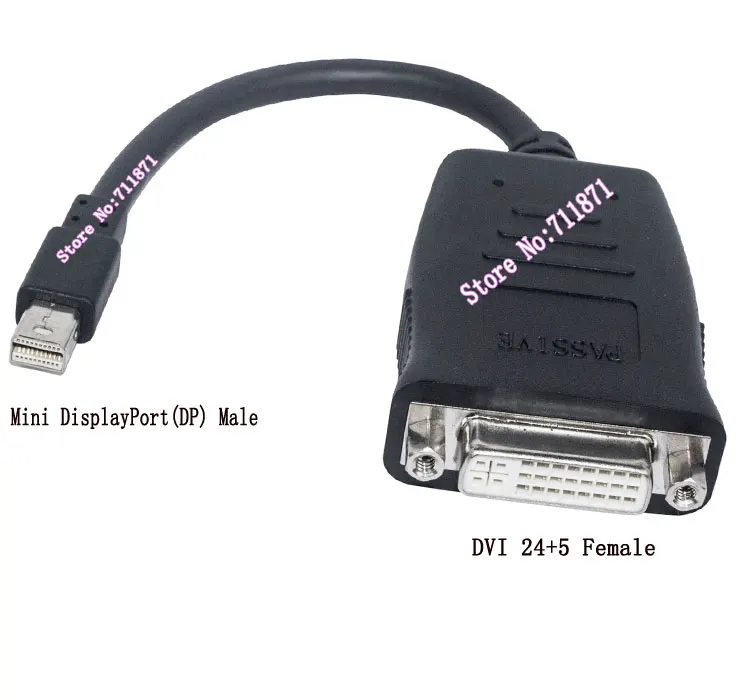 محول DisplayPort الصغير النشط إلى DVI يدعم Eyefinity شاشة عرض متعددة موصل Mini DP إلى DVI24+5