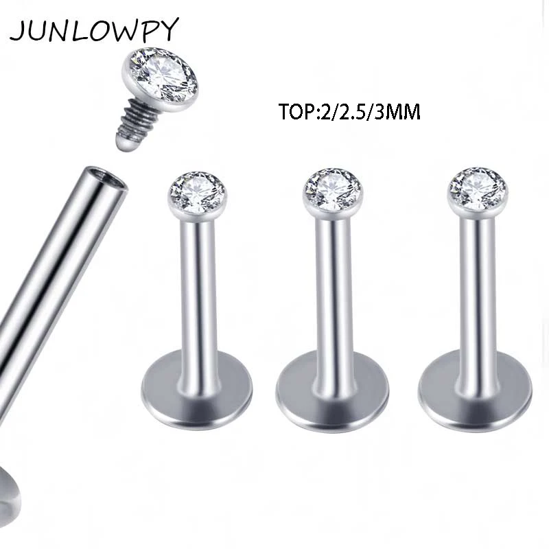 

JUNLOPWY Internally Thread 16g Screw Labret Ring Piercing Lip Bar Barbell Surgical Monroe Lips Rings Body Jewelry Earring 200pcs