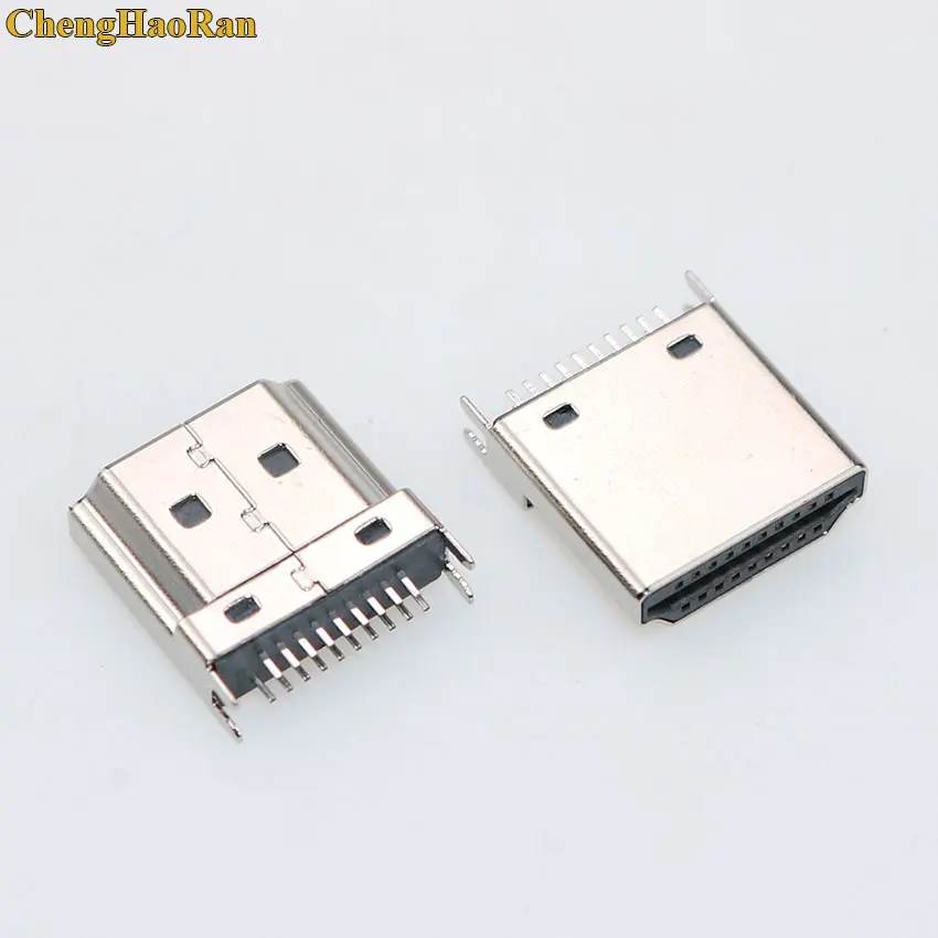 ChengHaoRan 1pcs HDMI 19 pin male plug interface Connector 1.6MM spacing for HD equipment HDMI socket