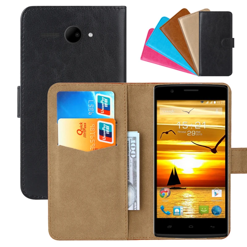 Luxury Wallet Case For Fly Nimbus 3 (FS501) PU Leather Retro Flip Cover Magnetic Fashion Cases Strap