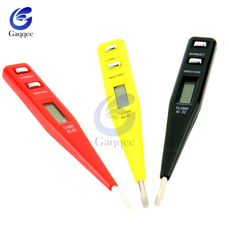 AC DC 12V-250V Voltage Tester Pen LCD Digital AC/DC Voltage Detector Continuity Voltage detection pen Inductance Detector Sensor