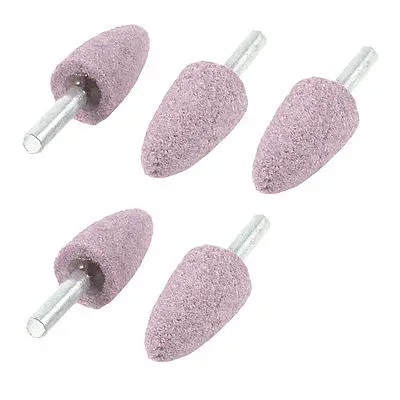 5 x Metal Shank Abrasive Grinding Mounted Point Mauve 6mm Shank Dia. Head Diameter 16/18/20/25mm