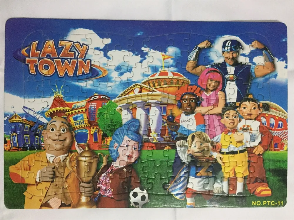 2PCS 2019 Hot 42x28cm Lazy Town Jigsaw Puzzle LazyTown 2D Football Puzzles Christmas Kids Toys For Children Baby Toy Educational