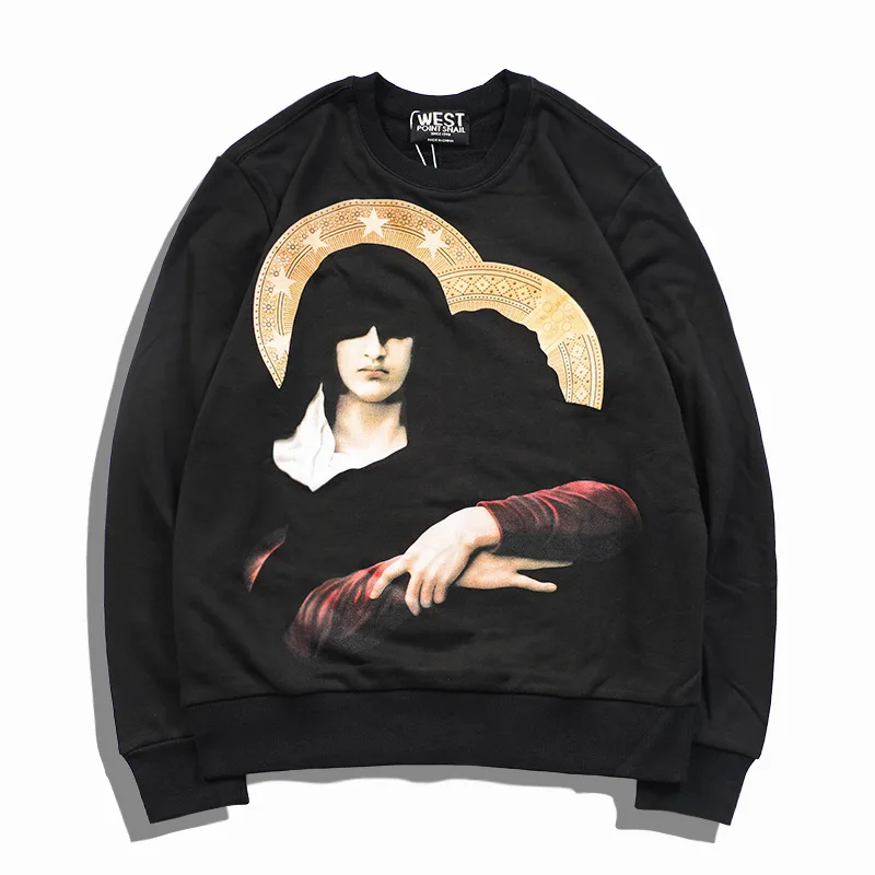 

New Baolideng High Men Virgin Mary star gentleman Hoodies Hoody hooded Sweatshirts velvet Cotton Drake Thicken Fleece #E25