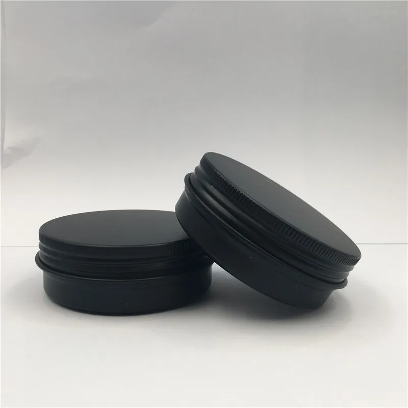 

60g Black Aluminum Empty Lucifugal Flat Bottle Jar Cream Eye Gel Lip Pomade Empty Cosmetic Containers