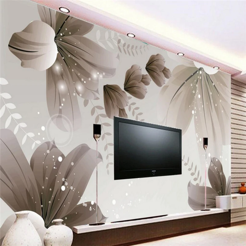 beibehang papel de parede Custom Wallpaper 3D Mural Wall Sticker Ink Petal Flower Flower Gorgeous background wall paper