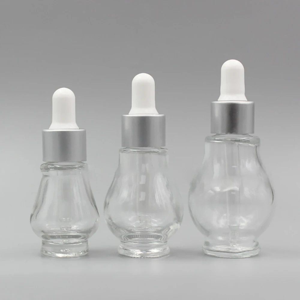 Clear Single Gourd Shape 10ml Glass Dropper Serum Bottle,Skin Care Container