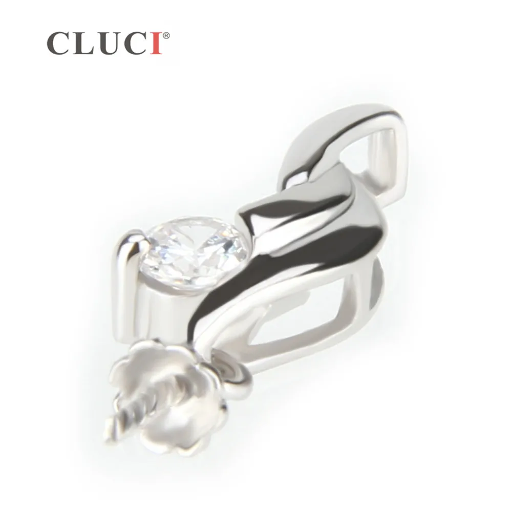 CLUCI women jewelry charm pendant fitting, 925 sterling silver pendant accessory, mounting for DIY pearl pendant SP146SB