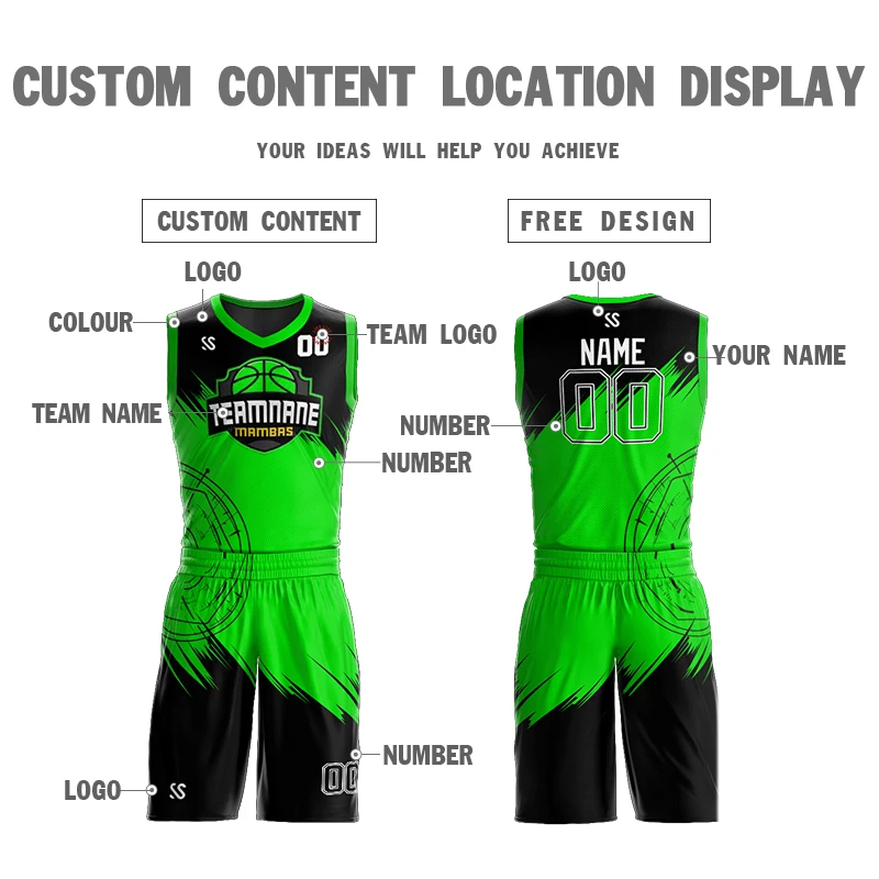 Custom Adult Youth Basketball uniform Set Sportswear Training Shirts Basketball Jersey and Shorts sublimation printing