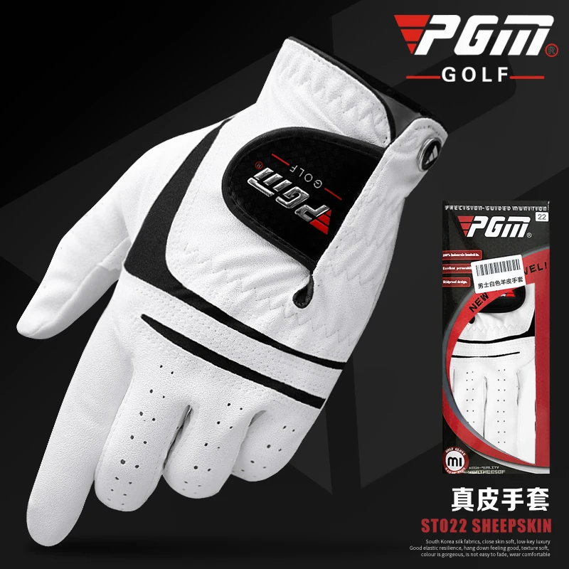 Accessories Golf Men's PU Leather Sheepskin Gloves Right &Left Hands Male Sport Soft Breathable Movement Gloves PGM