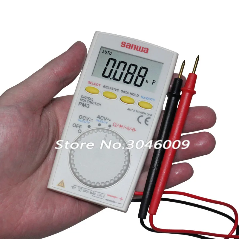 Japan sanwa PM3 Digital Multimeters / Pocket Type, resistance / capacitance / frequency / duty cycle / continuity test