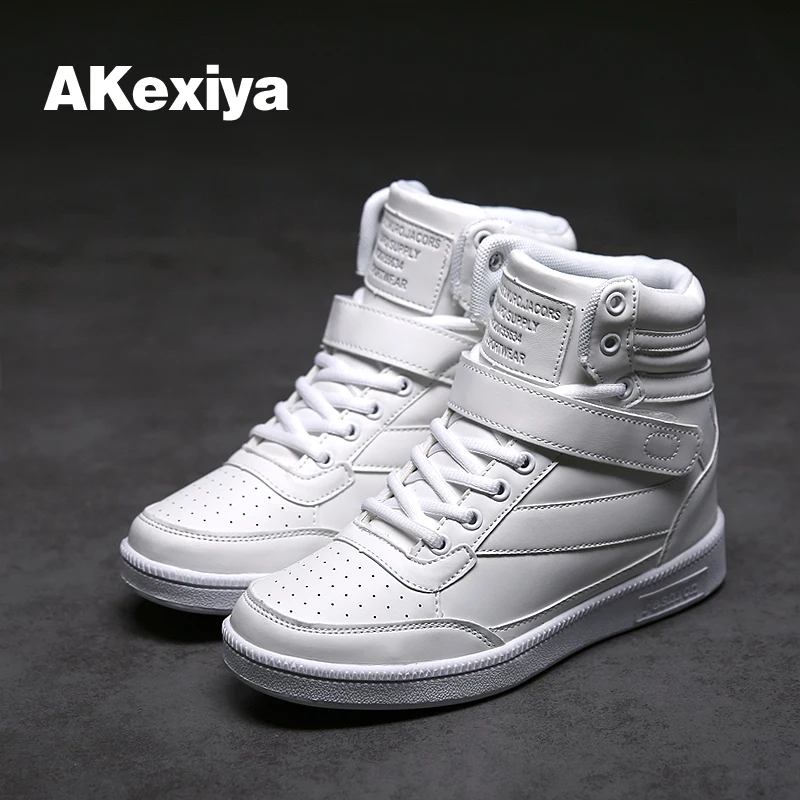 Akexiya New Spring Autumn Ankle Boots Heels Pink Shoes Women Casual Shoes Height Increased High Top Shoes For Adults SIZE 35-40