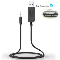 JINSERTA FM Transmitter Audio Music Player 3.5mm Audio Car Adapter for Speaker MP3 Mobile Phone TV PC DVD
