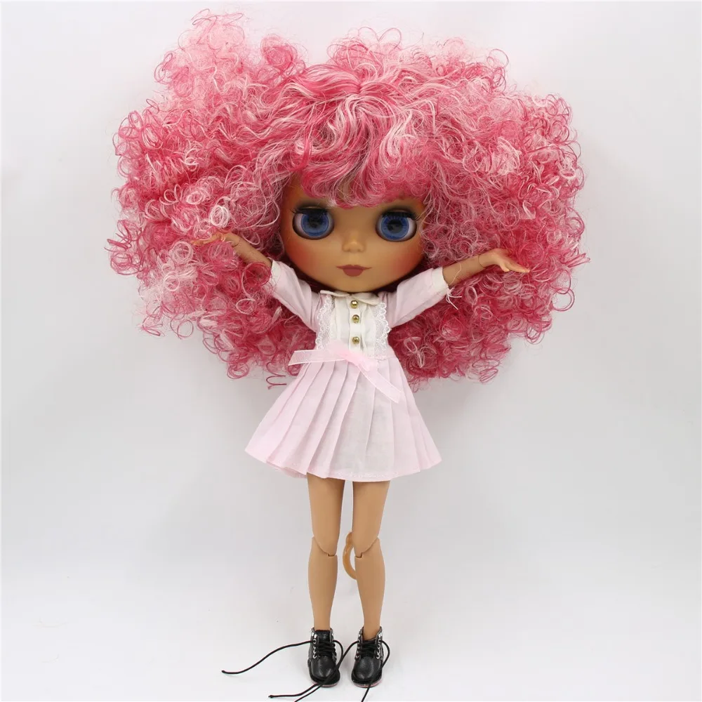 ICY DBS Blyth Doll 1/6 bjd joint body dark skin white skin matte face afro curly hair 30cm toy anime girls gift