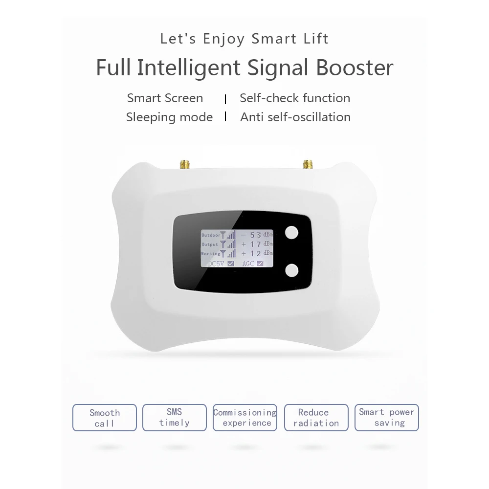 4G LTE 800mhz B20 Cell Phone Signal Booster LTE Cellular Amplifier LCD Display 70dB Gain N Type Mobile Phone Repeater