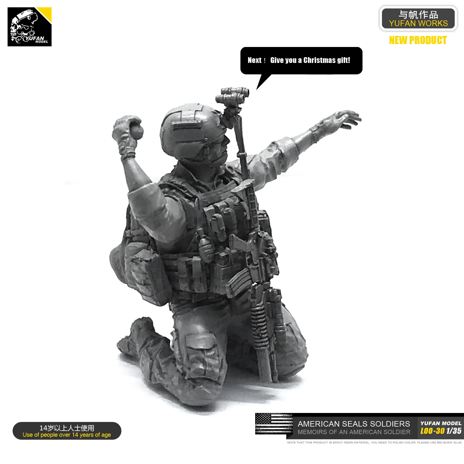 1/35  Resin Kits Figure US Navy SEAL Shooter Resin Soldier Self-assembled LOO-30