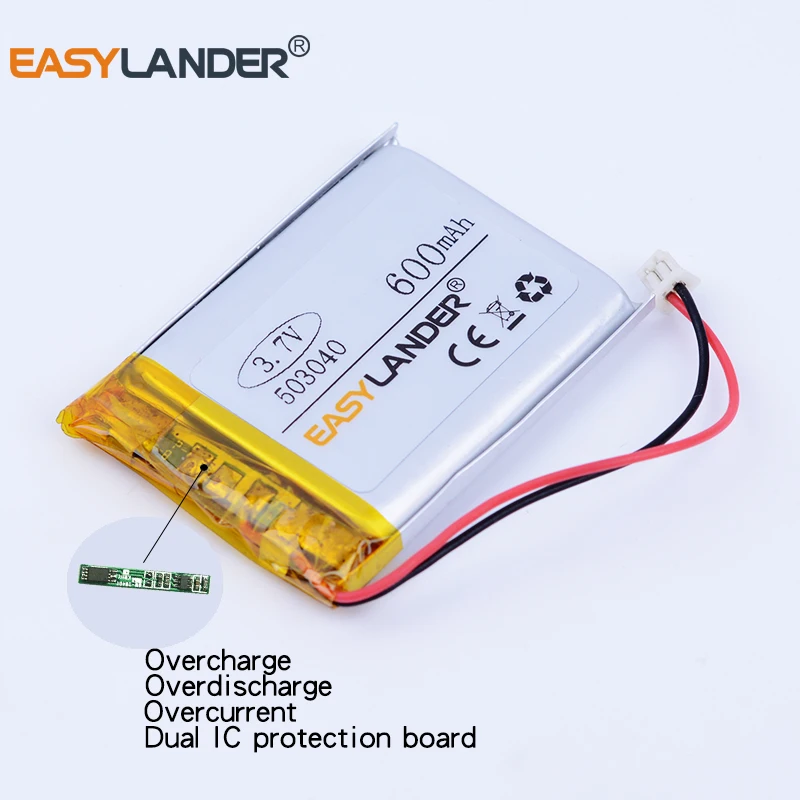 3.7V 600Mah 503040 Oplaadbare Lithium Li-Ion Polymeer Batterij 053040 502830