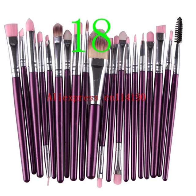 100 sets/partij gloednieuwe Professionele 20 stks Make Borstels Eyeliner Lip Cosmetica Borstel