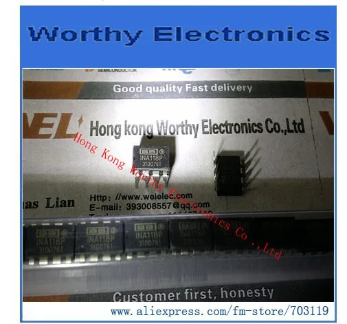 

Free shipping 10pcs/lot INA118P INA118 IC OPAMP INSTR 800KHZ 8DIP