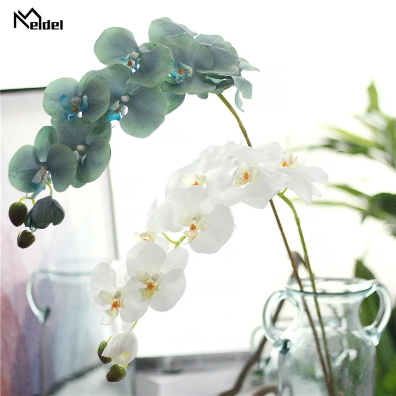 Meldel Wedding Bouquet Bridal Artificial Phalaenopsis Flower Bridesmaids Holder Orchid Bouquet DIY Home Party Store Decorations