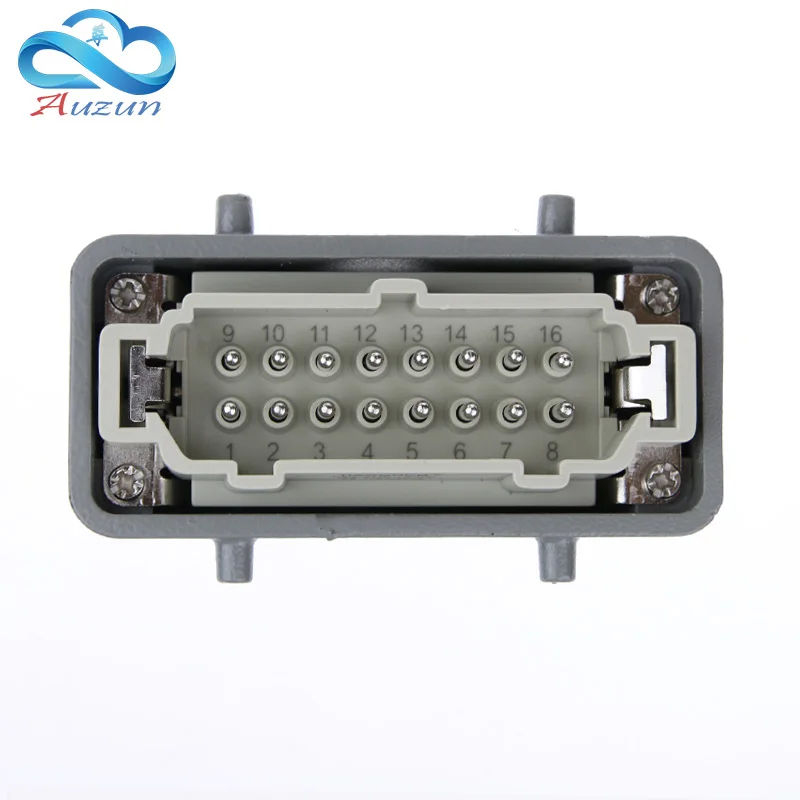 Rectangular H16B - HE - 016-1 heavy 16 pin connector line 16 a500v screw feet of aviation plug on the side