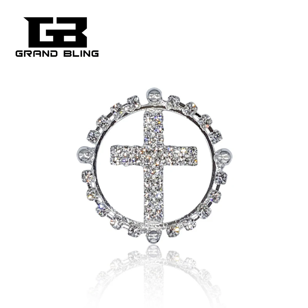 New Design of Blingbling Crystal Jesus Cross Brooch Pin Gift