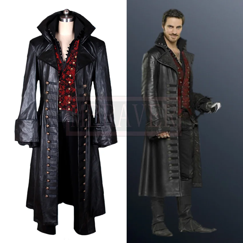 Once Upon a Time Killian Jones Captain Hook Cosplay Costume Pirate Hook Cosplay Halloween Uniform Outfit Custom Made Any Size