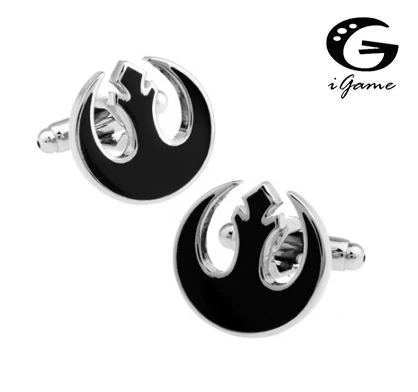 

iGame Men's Cufflinks Quality Brass Material Black Rebel Design Cuff links Wholesale & Retail