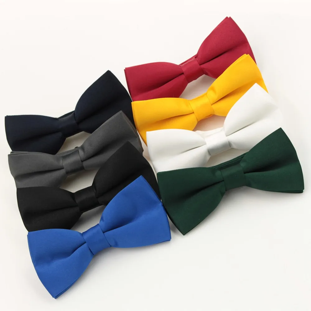 Veektie Solid Colors Fashion Bow Ties For Men Bowtie Tuxedo Classic Wedding Party Red Black White Butterfly Brand Cravate Bar