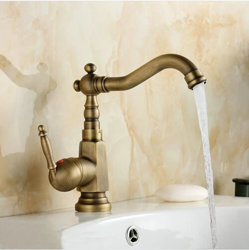 

Wholesale and Retail Basin Faucet Mixer Taps Antique Brass Finished Hot and Cold Deck Mounted Vanity Vessel Sinks Faucet AF1049