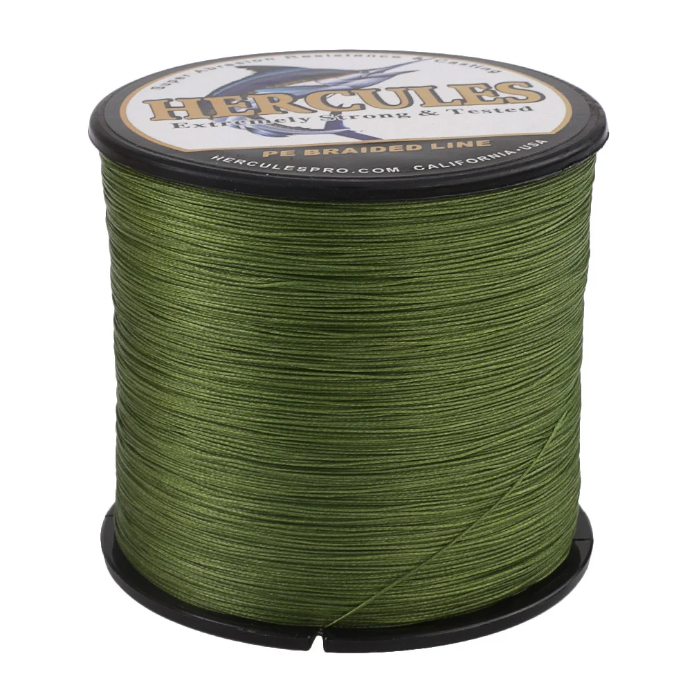 Hercules Braided Fishing Line Sea Saltwater Fishing 8 Strands Army Green 100M 300M 500M 1000M 1500M 2000M 100% PE Trenzado Pesca