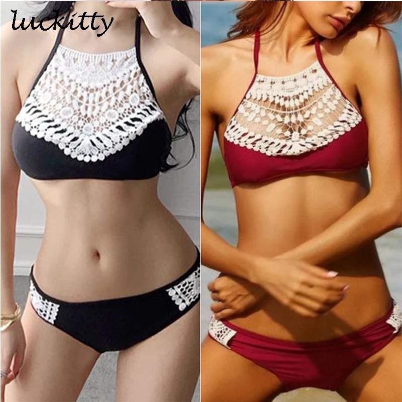 

Swimsuit Women Sexy Pusg up Bikini Set 2022 summer Swimwear Biquinis Floral Lace Swim Wear Ladies swimsuits Cropped