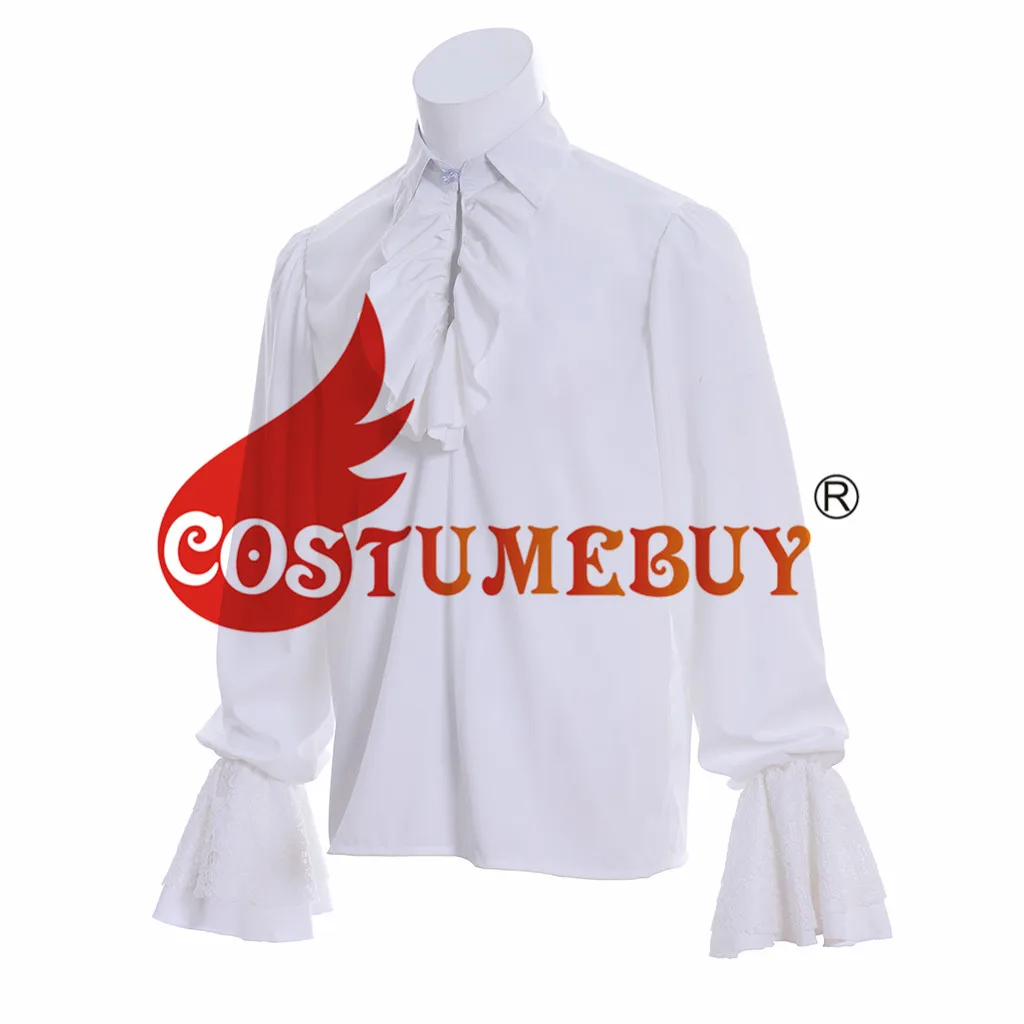 Costumebuy Middeleeuwse Mens Pirate Bloses Rococo Retro Ruche Overhemd Victoriaanse Tudor Prins Shirt L920