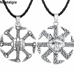 Slavic Kolovrat Pendant Symbol Star Of Russia Wolf Pendant Amulet Pagan Talisman Norse Runes Viking Necklace