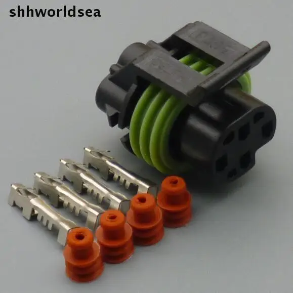 shhworldsea 4 Pin Way auto oxygen sensor plug car waterproof electrical wire harness connector plug female socket 12065298