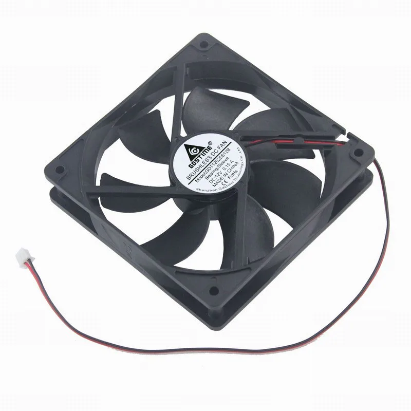 

100 pcs Gdstime DC 12V 2Pin 120*120*25mm 12cm 5 inches Brushless Cooler 0.15A Cooling Fan 120mm x 25mm 2000RPM