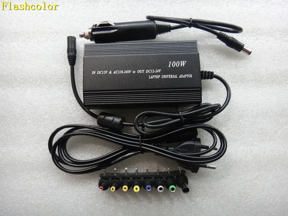Flashcolor Universal Voor Laptop Voeding Auto Charger Adapter Computer Adapter Power 100W Multifunctionele Notities Eu Plug11 Tip